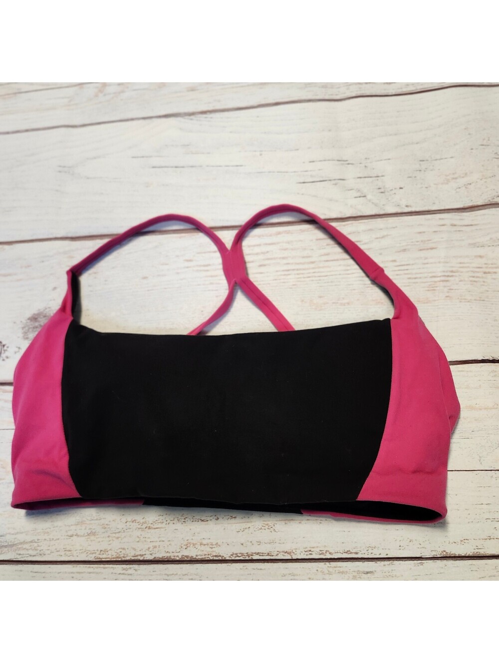 Buffbunny Collection Women's Sports Bra Pink and Black Extra Large